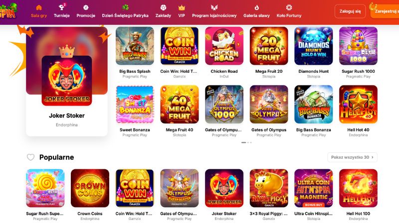 HitnSpin Casino screenshot platformy